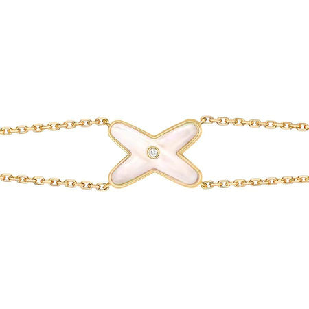 [Luxe Jewelry]JEUX BRACELET WHITE MOP GOLD 1 DIAMOND