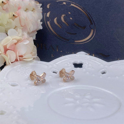 [Luxe]JEUX DE PINK GOLD DIAMOND EARRINGS