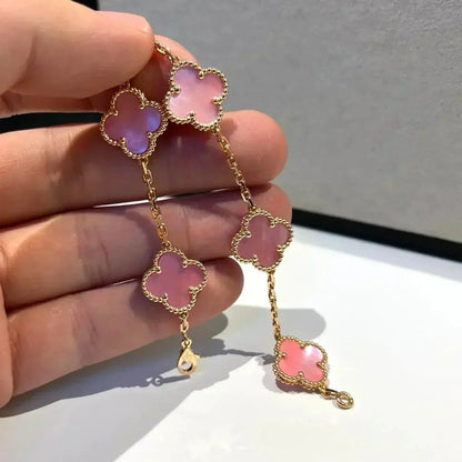 [Luxe]CLOVER 5 PINK MOP BRACELET