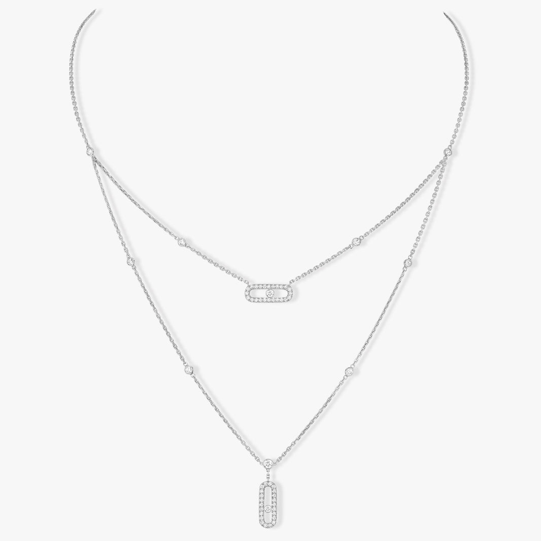 [Luxe Jewelry]MOVE 2 ROW DIAMOND NECKLACE
