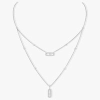 [Luxe Jewelry]MOVE 2 ROW DIAMOND NECKLACE