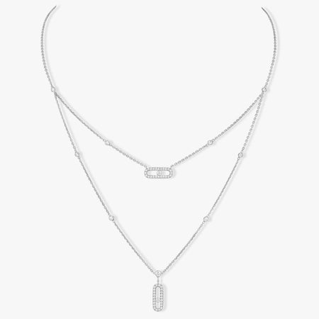 [Luxe Jewelry]MOVE 2 ROW DIAMOND NECKLACE