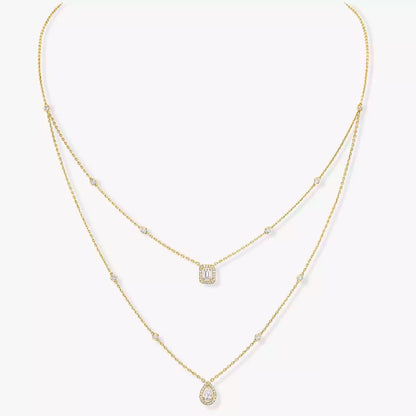 [Luxe Jewelry]Diamond Necklace My Twin 2 Rows