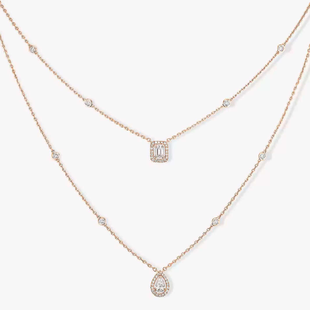 [Luxe Jewelry]Diamond Necklace My Twin 2 Rows