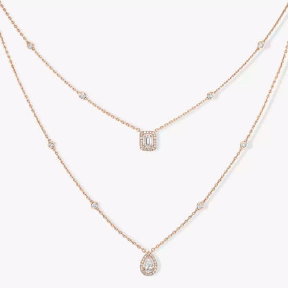 [Luxe Jewelry]Diamond Necklace My Twin 2 Rows