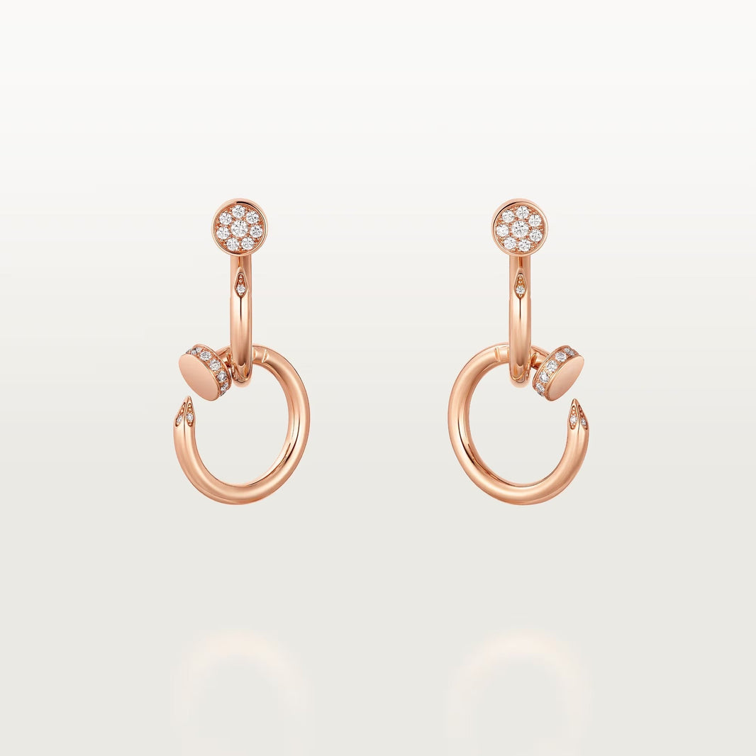 [Luxe Jewelry] JUSTE HALF DIAMOND DOUBLE EARRINGS