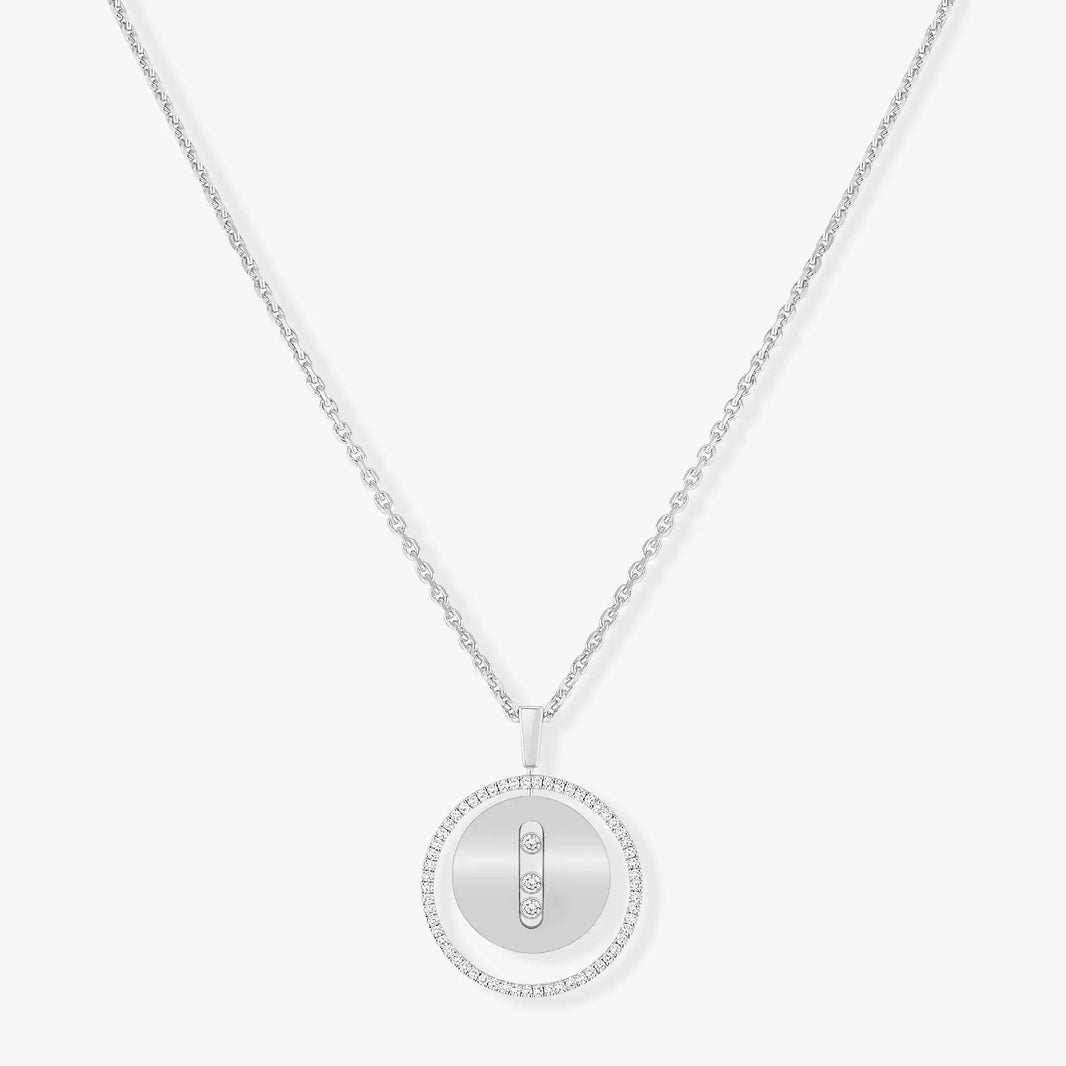 [Luxe Jewelry]LUCKY MOVE MM SILVER DIAMOND NECKLACE
