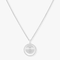 [Luxe Jewelry]LUCKY MOVE MM SILVER DIAMOND NECKLACE