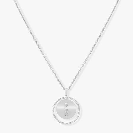 [Luxe Jewelry]LUCKY MOVE MM SILVER DIAMOND NECKLACE