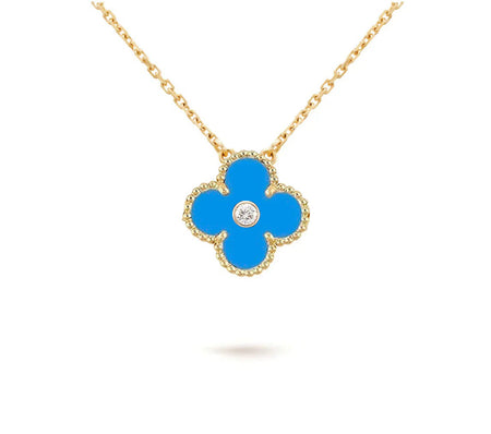 [LUXE]CLOVER 15MM DIAMOND SINGLE FLOWER NECKLACE COLLECTION