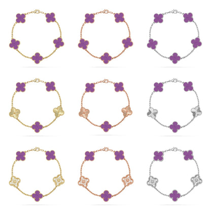 [LUXE] CLOVER 5 MOTIF VIOLET BRACELET COLLECTION