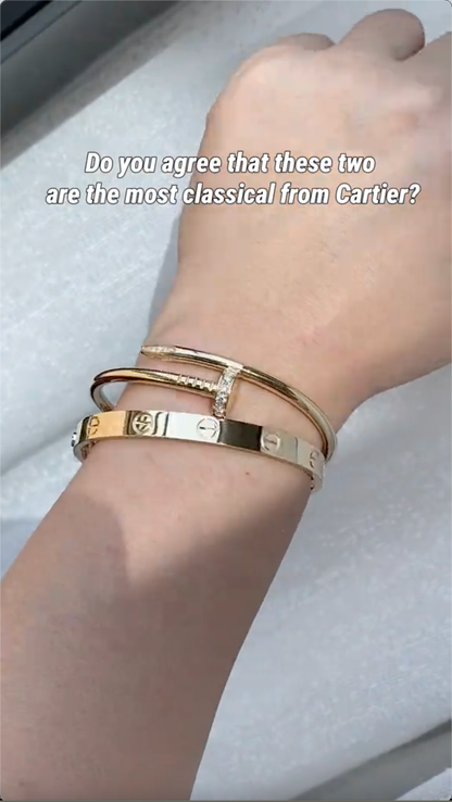 [Luxe Jewelery] LOVE Classic & JUSTE Diamond Bracelet Stack Set