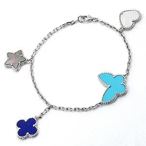 [LUXE]LUCKY SPRING SILVER BRACELET 4 MOTIF