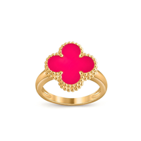 [LUXE]NEW CLOVER PINK ENAMEL RINGS