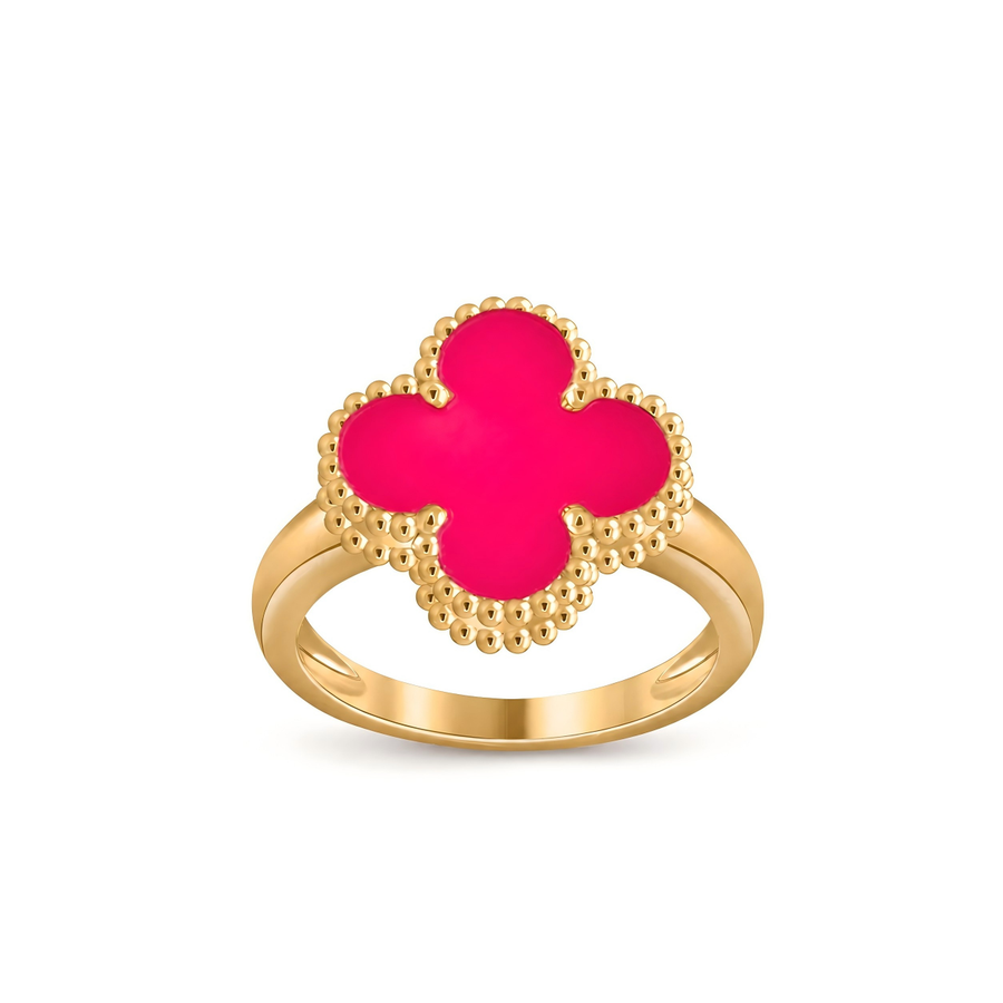 [Luxe Jewelry] NEW CLOVER PINK ENAMEL RINGS