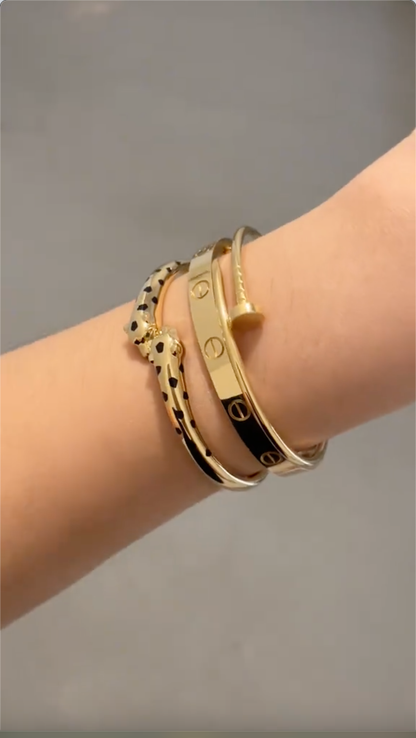 [Luxe Jewelery] Panthère & LOVE  & JUSTE  Diamond Bracelet Stack Set