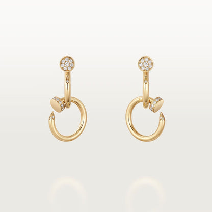 [Luxe Jewelry] JUSTE HALF DIAMOND DOUBLE EARRINGS