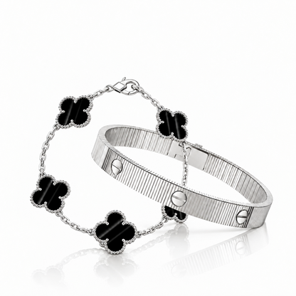 [Luxe Jewelery] Clover 5-Motif & LOVE Unlimited Bracelet Set