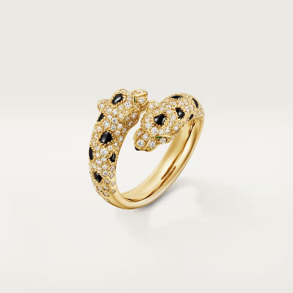[Luxe Jewelry] PANTHERE DOUBLE HEADED FULL DIAMOND  RING