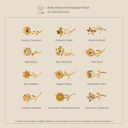 Flower Birthstone Necklace