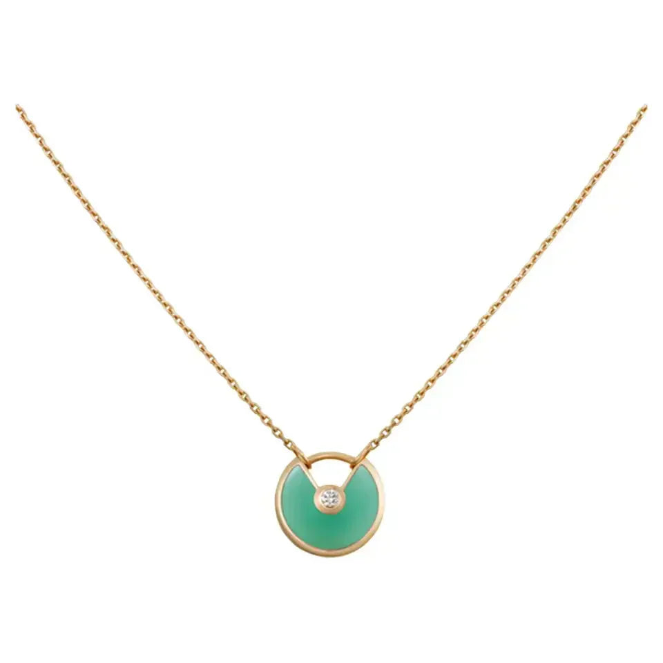 [Luxe]AMULETTE GOLD MALACHITE NECKLACE