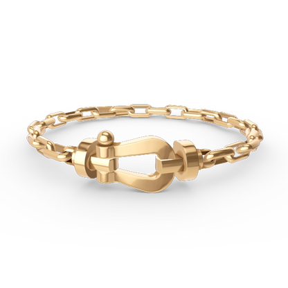 [Luxe]FORCE LARGE HORSESHOE CLASP  METAL BRACELET