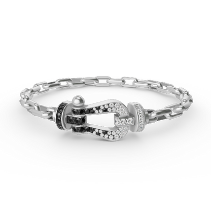 [Luxe]FORCE LARGE HORSESHOE CLASP  METAL BRACELET