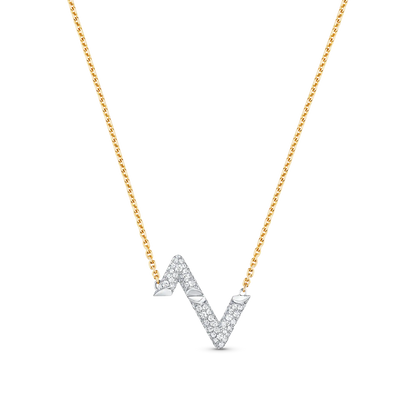 [Luxe]VOLT SILVER DIAMOND PEDANT NECKLACE