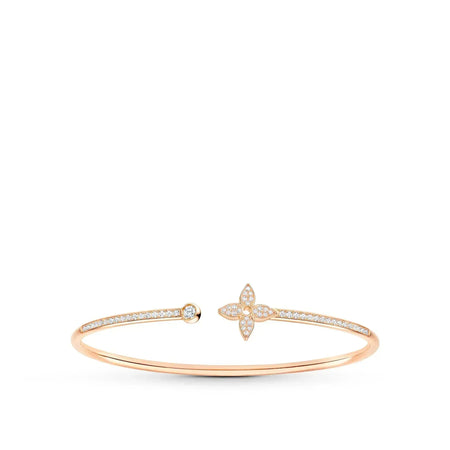 [Luxe Jewelry]IDYLLE PINK GOLD OPEN BRACELET DIAMOND PAVED
