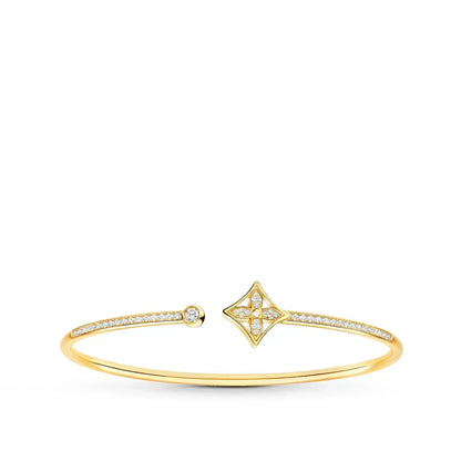 [Luxe]IDYLLE GOLD OPEN BRACELET DIAMOND PAVED