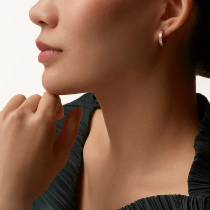 [Luxe Jewelry] LOVE 3.3MM DANGLE HALF DIAMOND EARRINGS