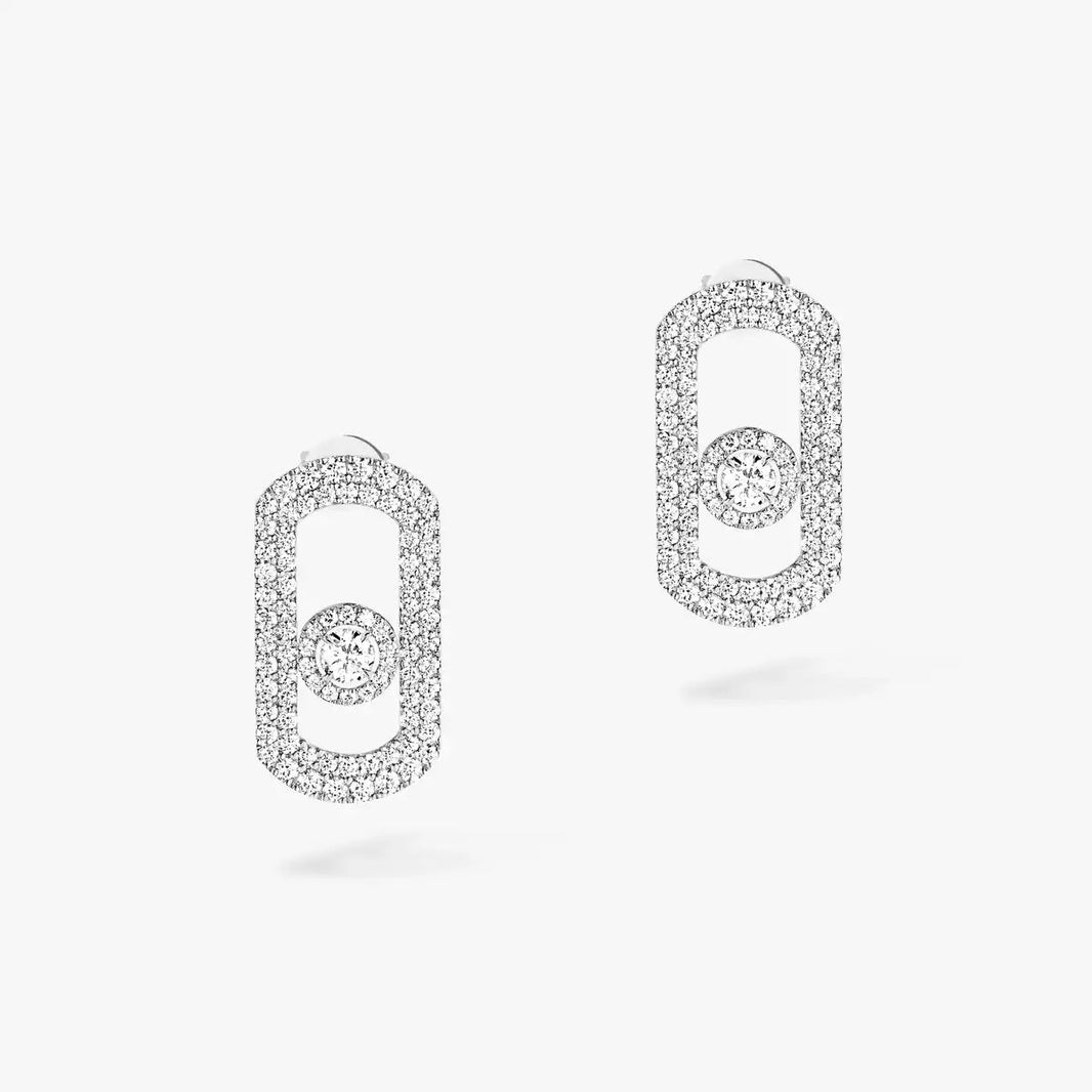 [Luxe Jewelry]So Move Pave_-Set Diamond Earrings in Silver