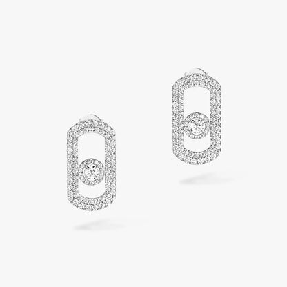 [Luxe Jewelry]So Move Pave_-Set Diamond Earrings in Silver