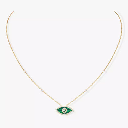 [Luxe Jewelry]Lucky Eye Diamond Necklace in Rose Gold and Turquoise