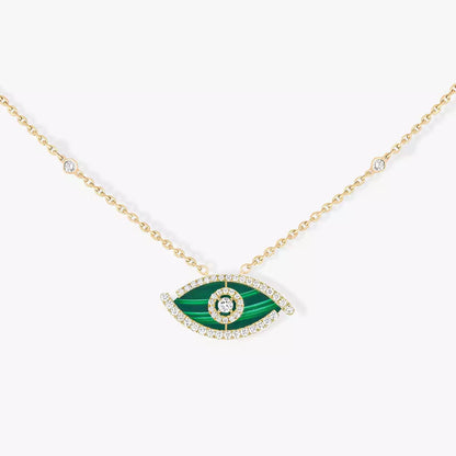 [Luxe Jewelry]Lucky Eye Diamond Necklace in Rose Gold and Turquoise