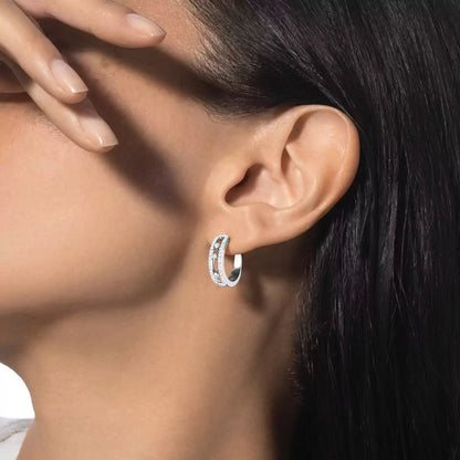 [Luxe Jewelry]Diamond Pave_ Hoop Earrings Move
