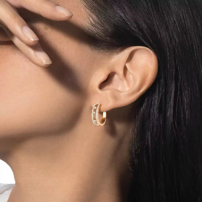 [Luxe Jewelry]Diamond Pave_ Hoop Earrings Move