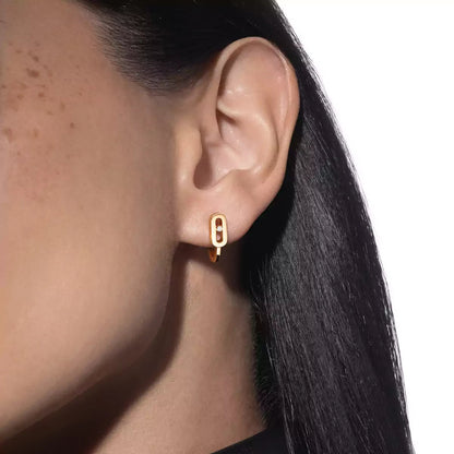 [Luxe Jewelry]Diamond Mini Hoop Earrings Move Classique