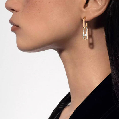 [Luxe Jewelry]Move Link Diamond Earrings