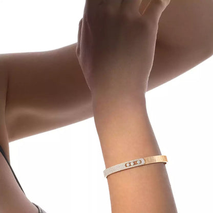 [Luxe Jewelry]Move Noa Ciselé half pavé bangle