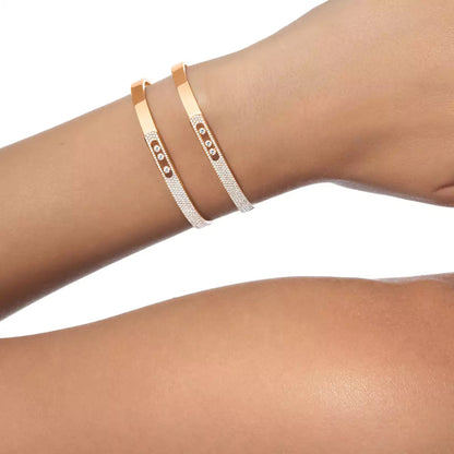 [Luxe Jewelry]Move Noa Rose Gold Pavé Diamond Bangle Bracelet
