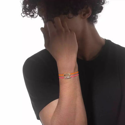 [Luxe Jewelry] Care(s) pink cord pavé bracelet