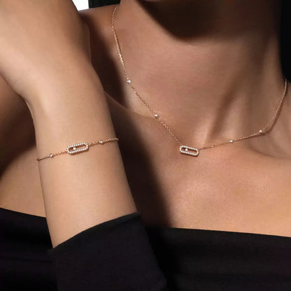[Luxe Jewelry]Diamond Necklace Move Uno