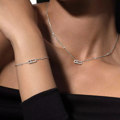 [Luxe Jewelry]Diamond Necklace Move Uno