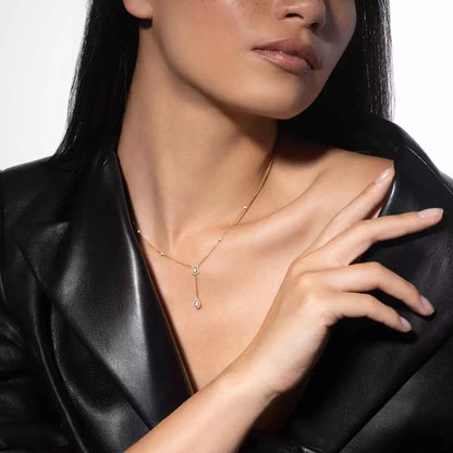 [Luxe Jewelry]Gold Diamond Tie Necklace