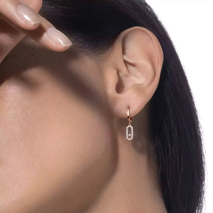 [Luxe Jewelry]Move Uno Single Diamond Hoop Earring