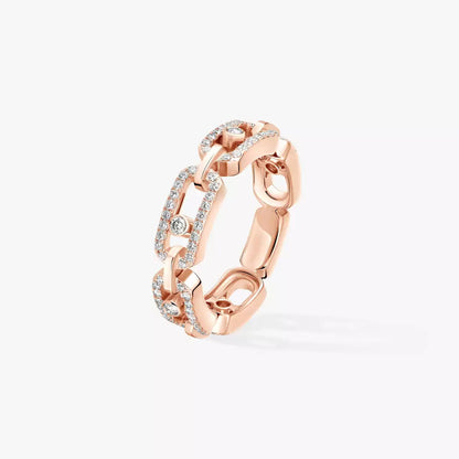 [Luxe Jewelry]Move Link Pave_-Set Diamond Ring in Gold