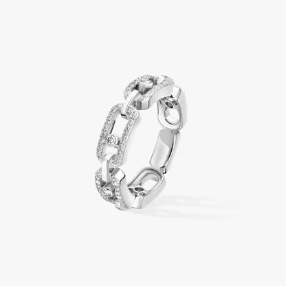 [Luxe Jewelry]Move Link Pave_-Set Diamond Ring in Gold