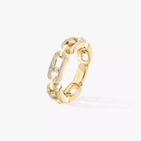 [Luxe Jewelry]Move Link Pave_-Set Diamond Ring in Gold