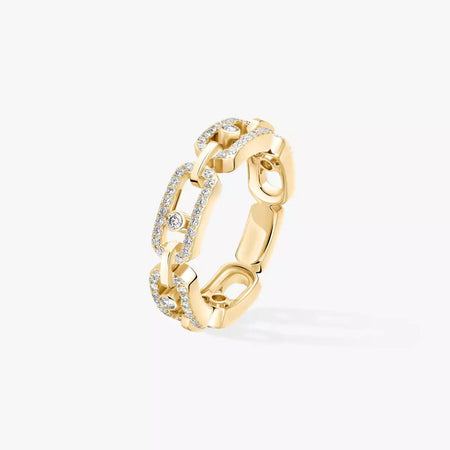 [Luxe Jewelry]Move Link Pave_-Set Diamond Ring in Gold